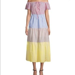 English Factory  Sz L multicolor seersucker dress